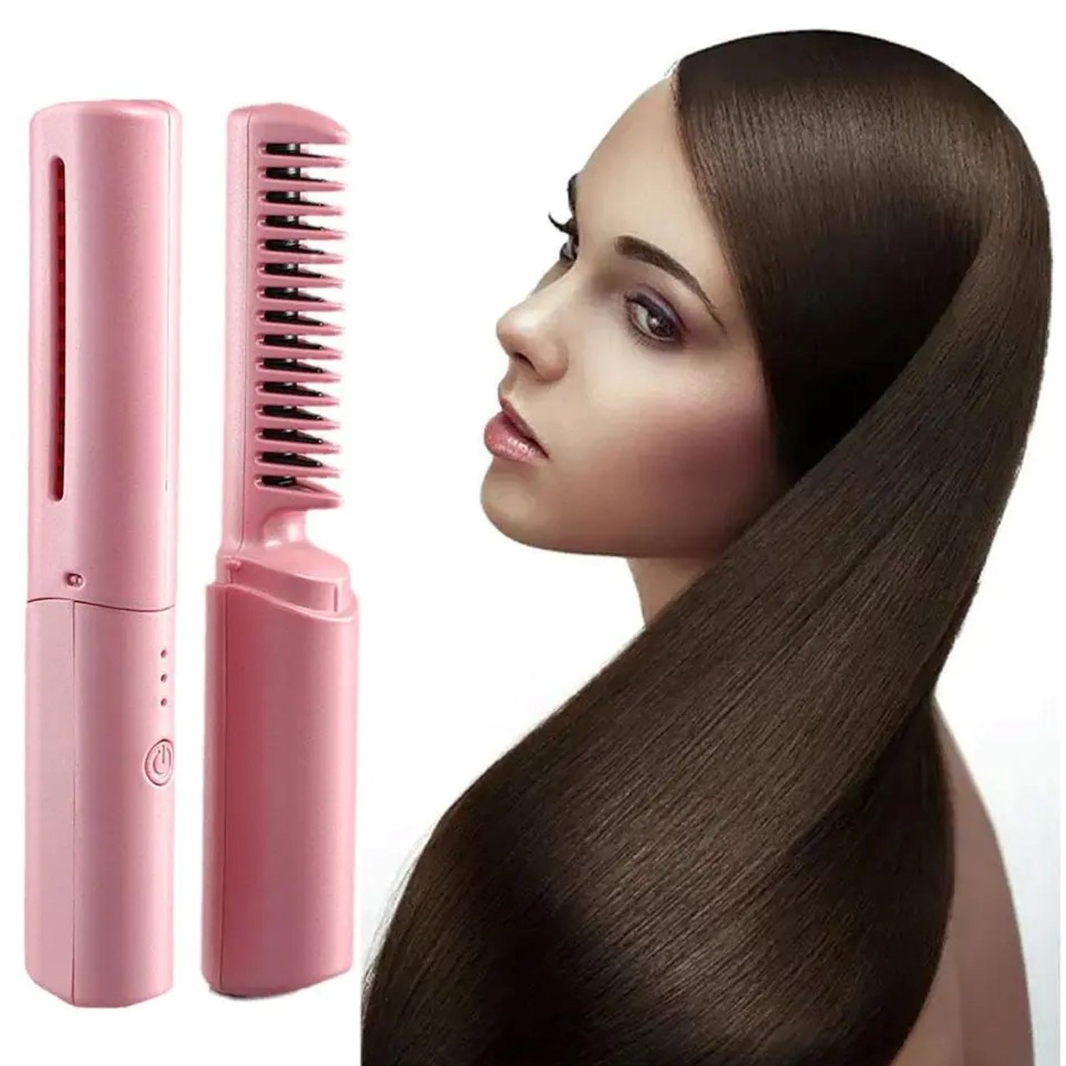13072 Rechargeable Mini Hair Straightener, Travel Portable USB Charging Cordless Hair Straightener Bursh, Three Temperature Adjustments Flat Iron Comb (1 Pc) 13072 Rechargeable Mini Hair Straightener, Travel Portable USB Charging Cordless Hair Straightener Bursh, Three Temperature Adjustments Flat Iron Comb (1 Pc)